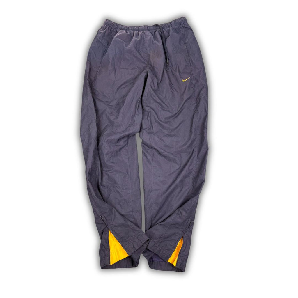 y2k nike navy blue orange swoosh joggers