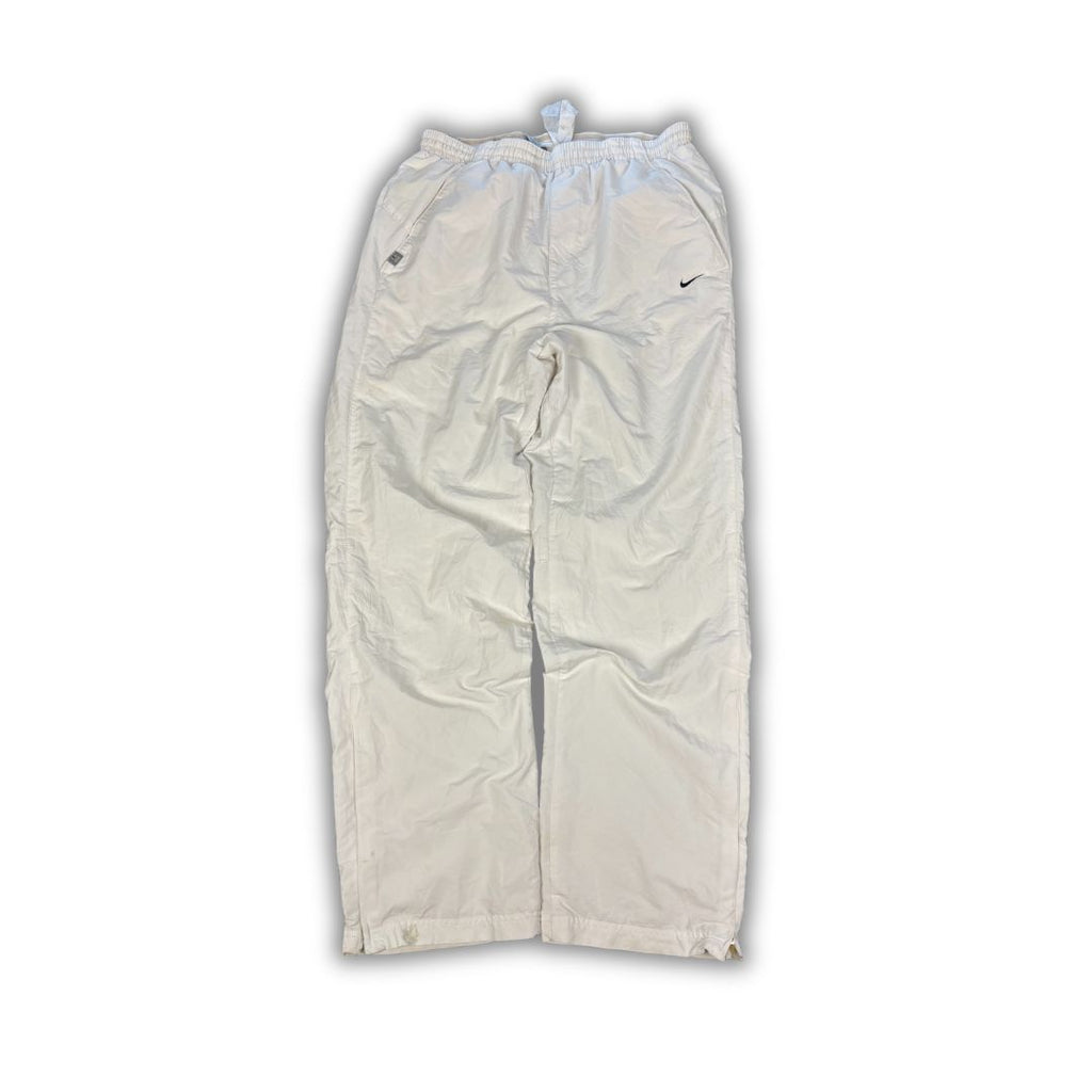 Vintage Y2K Nike Court Track Pants Women's M White blue swoosh dri-fit joggers Straight Leg