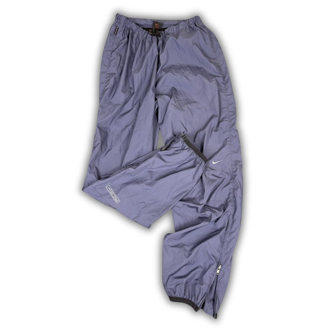 Vintage 90's Nike ACG Track Pants Women's L Purple Swoosh Belted Alpha Project Joggers Wide Leg