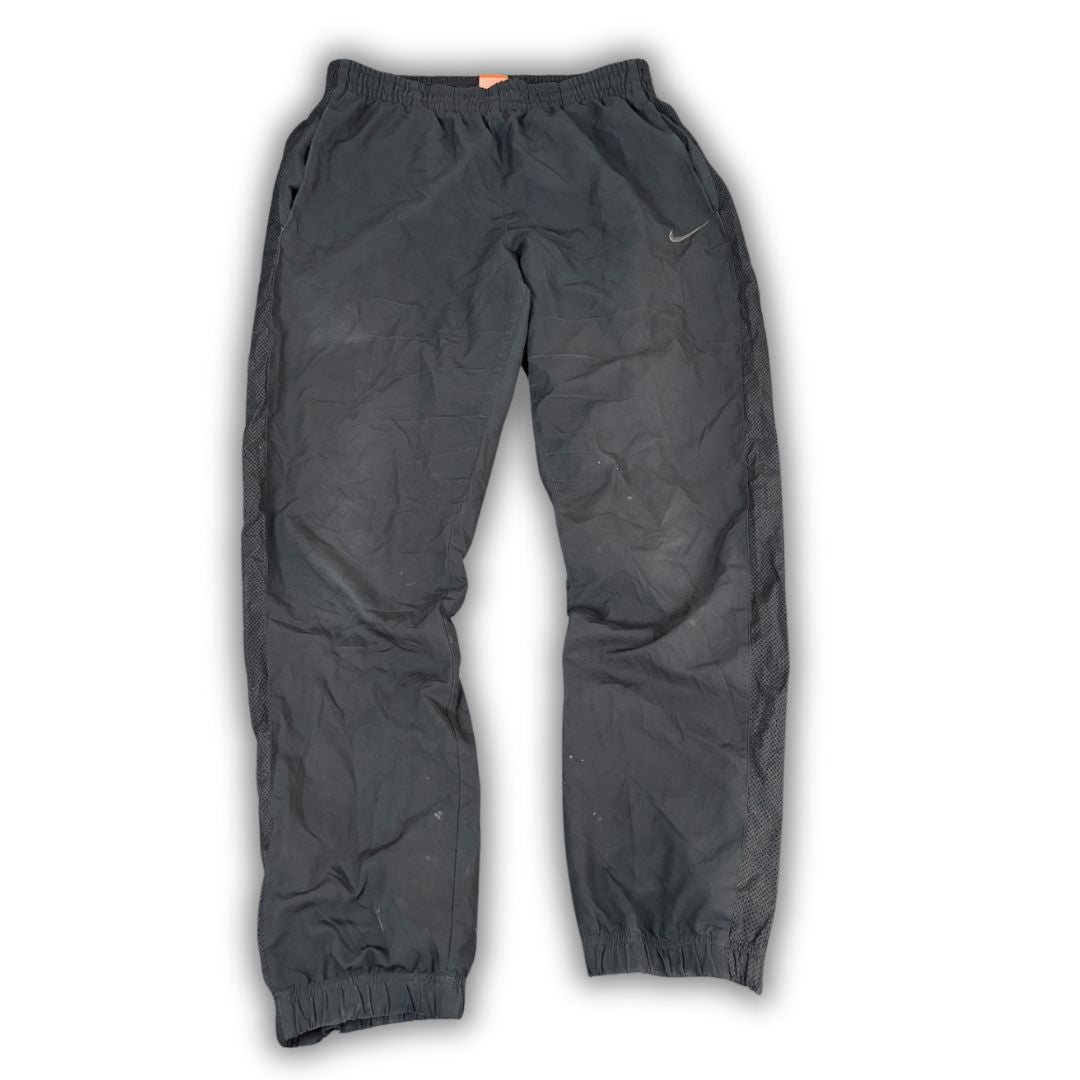 Vintage Y2K Nike Track Pants Men's M Black Grey Swoosh Mesh Panels Joggers
