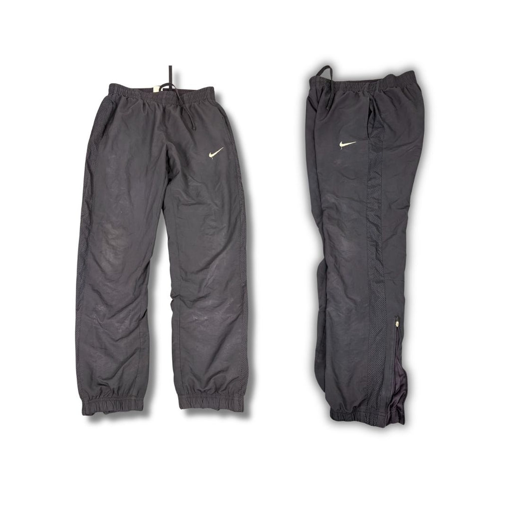Classic Nike Track Pants Men's M Navy White Swoosh Mesh Panels Joggers Straight Leg