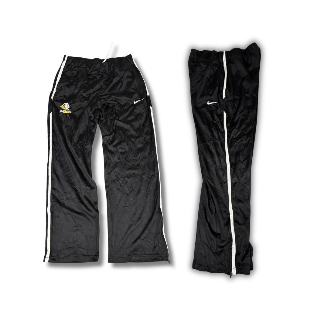 Nike Track Pants Men's M Black White Panel Swoosh Joggers Straight Leg