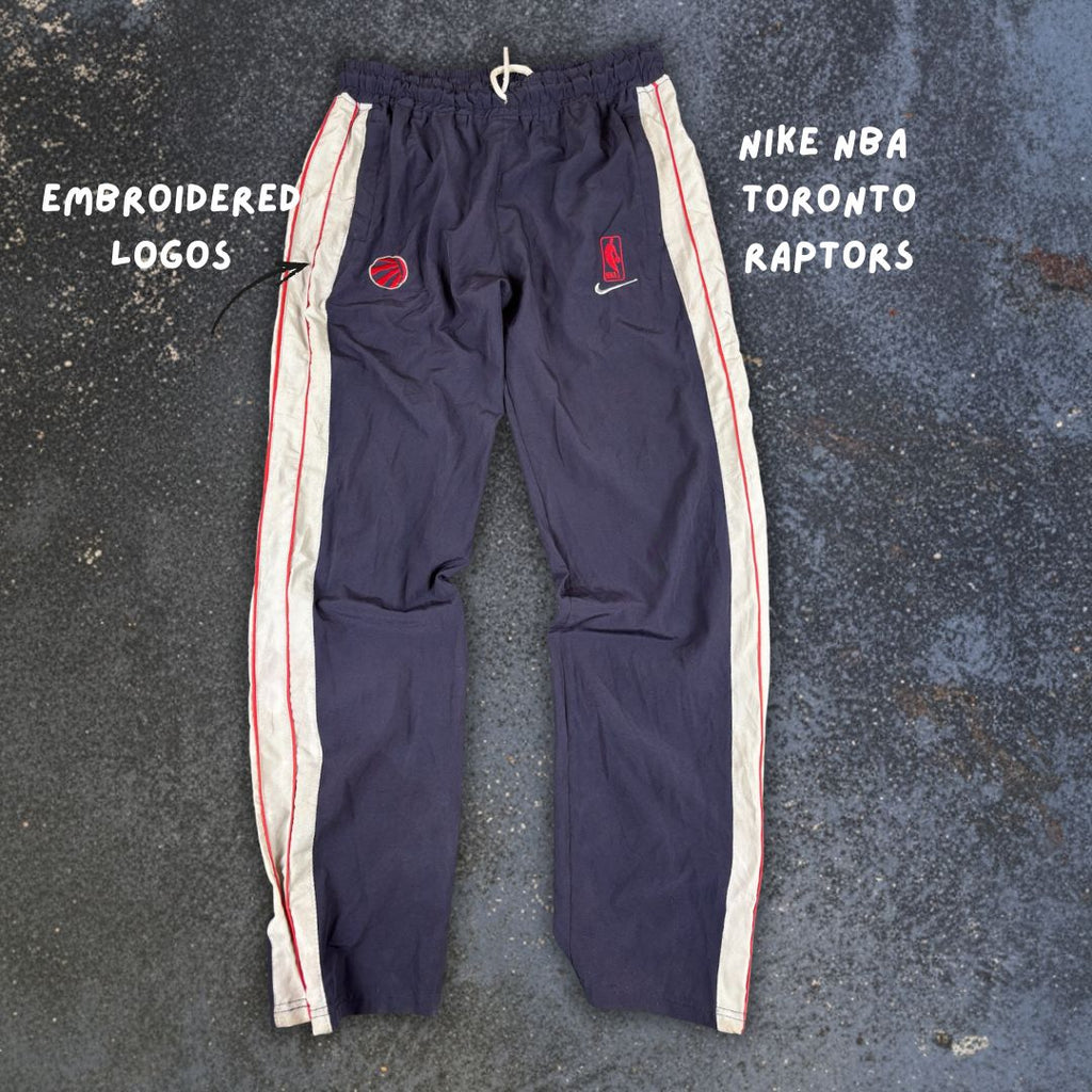 Nike NBA Toronto Raptors Track Pants S Purple Embroidered Logos Straight Leg