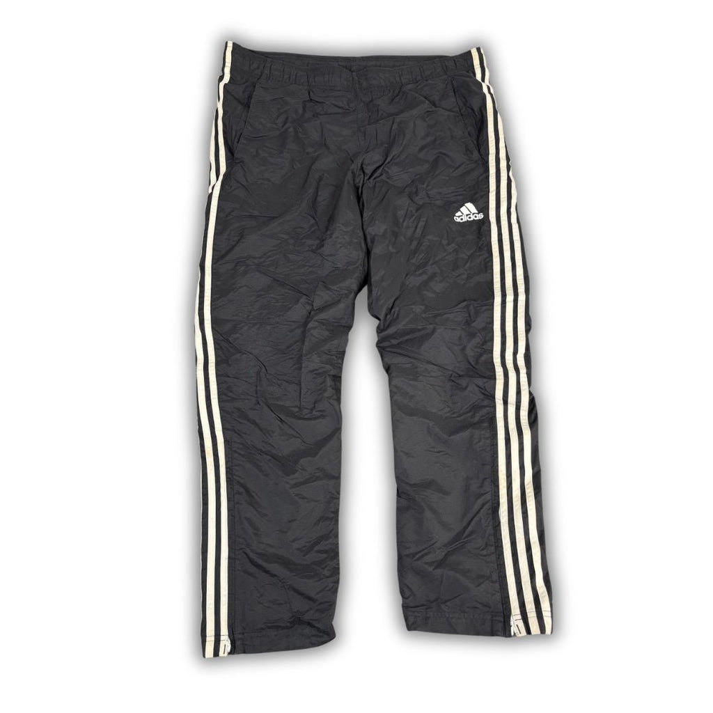 Classic Adidas Track Pants Men's L Black White 3 Stripe Joggers