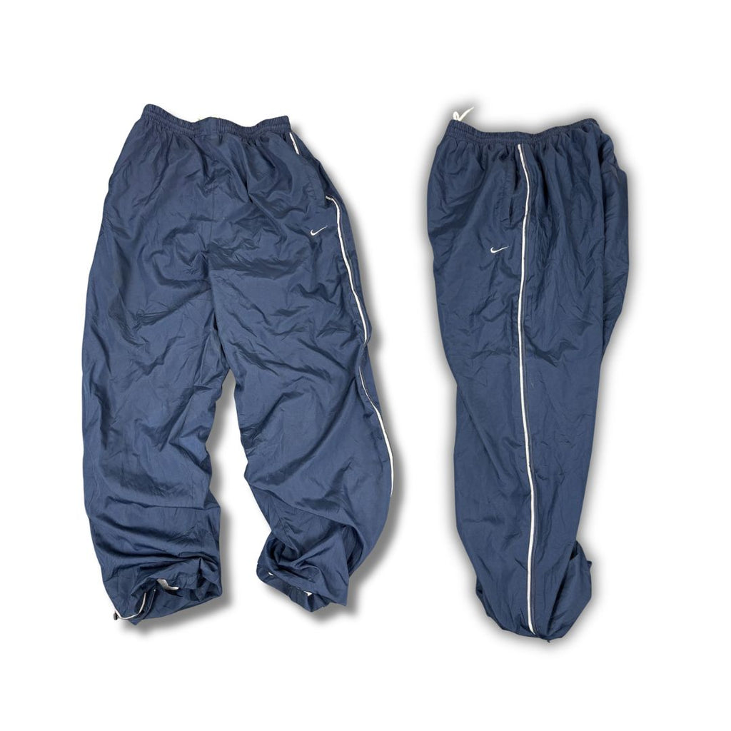 Vintage Y2K Nike Court Track Pants Men's S Navy Grey Panel SWhite Swoosh Joggers Wide Leg