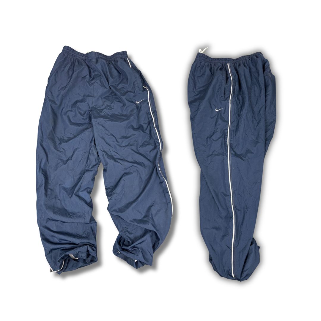 Vintage Y2K Nike Court Track Pants Men's S Navy Grey Panel SWhite Swoosh Joggers Wide Leg