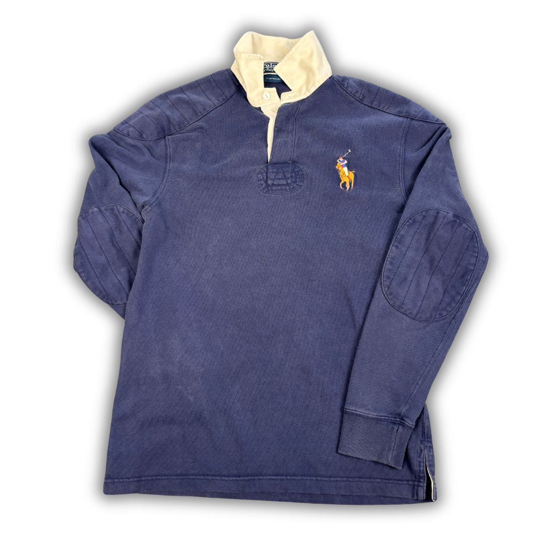 Vintage 90's Ralph Lauren Rugby Polo Men's S Navy Big Pony Collared