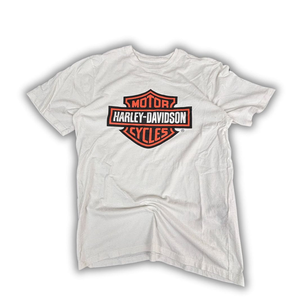 Harley Davidson T-shirtMen's M White Large Graphic Logo Tee Crew Neck