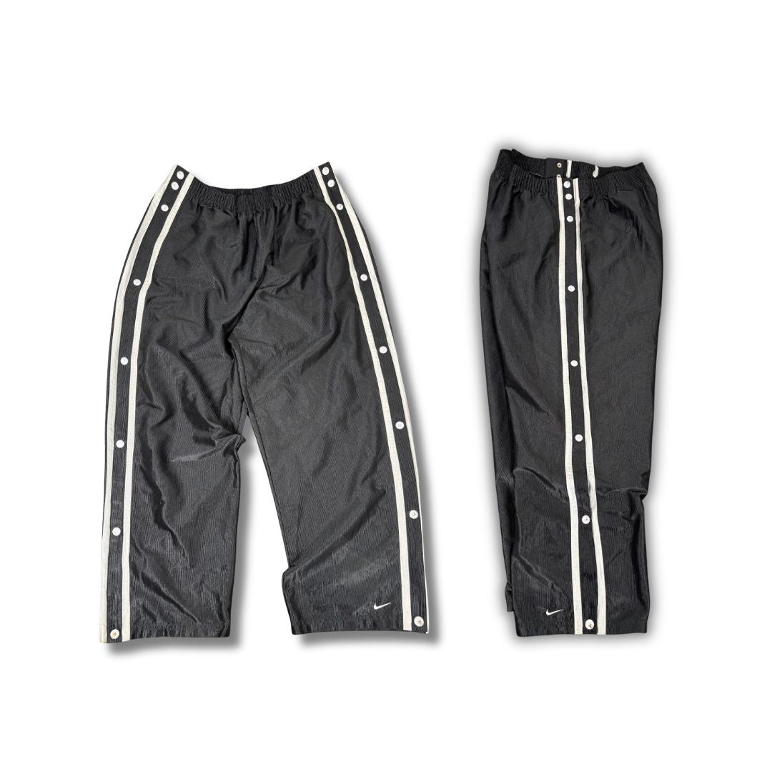 Vintage Y2K Nike Track Pants Men's XL Black Tear Away Basketball Joggers Wide Leg