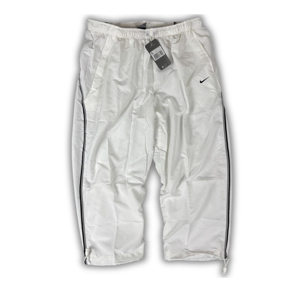 Vintage Y2K Nike 3/4 Track Pants Men's XXL White Black Grey Piping Deadstock Joggers Wide Leg
