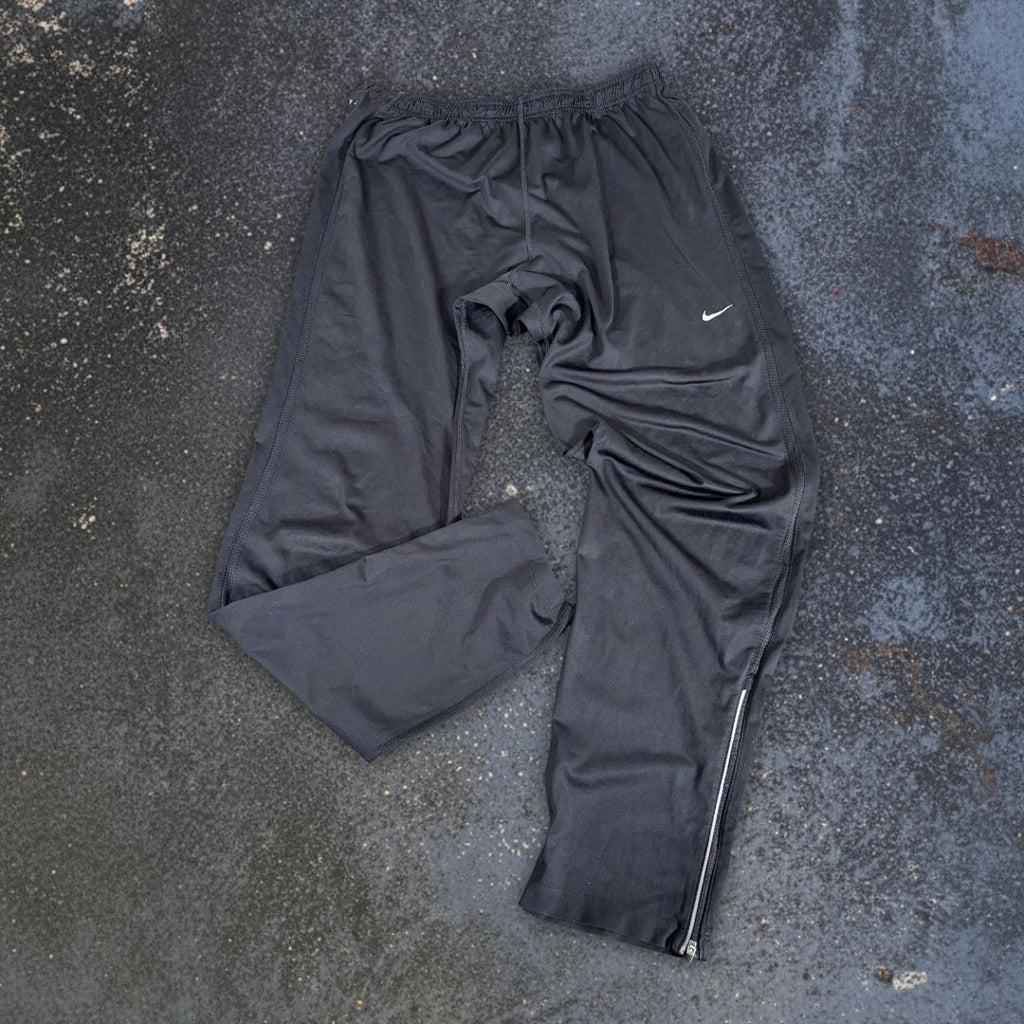 Nike Dri-Fit Track Pants Size XL Black Running Workout Straight Leg Ankle Zip