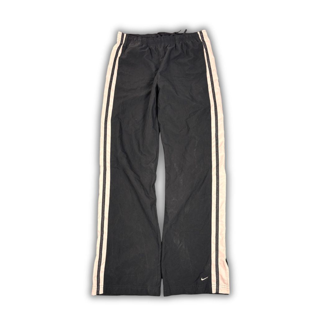 Vintage Y2K Nike Track Pants Women's M Black White Panels Ankle Swoosh