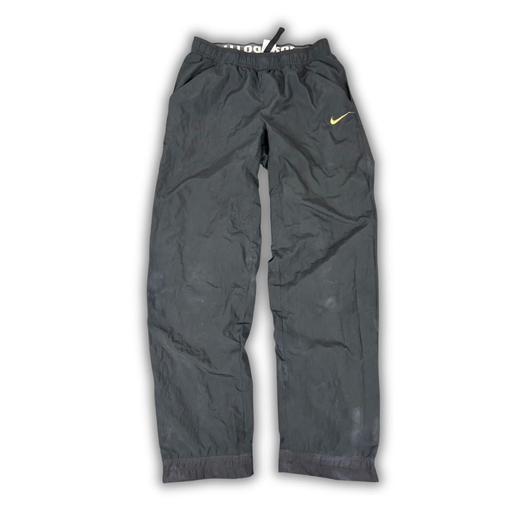 Classic Nike Track Pants Men's S Black Gold Swoosh Dri-fit Joggers Straight Leg