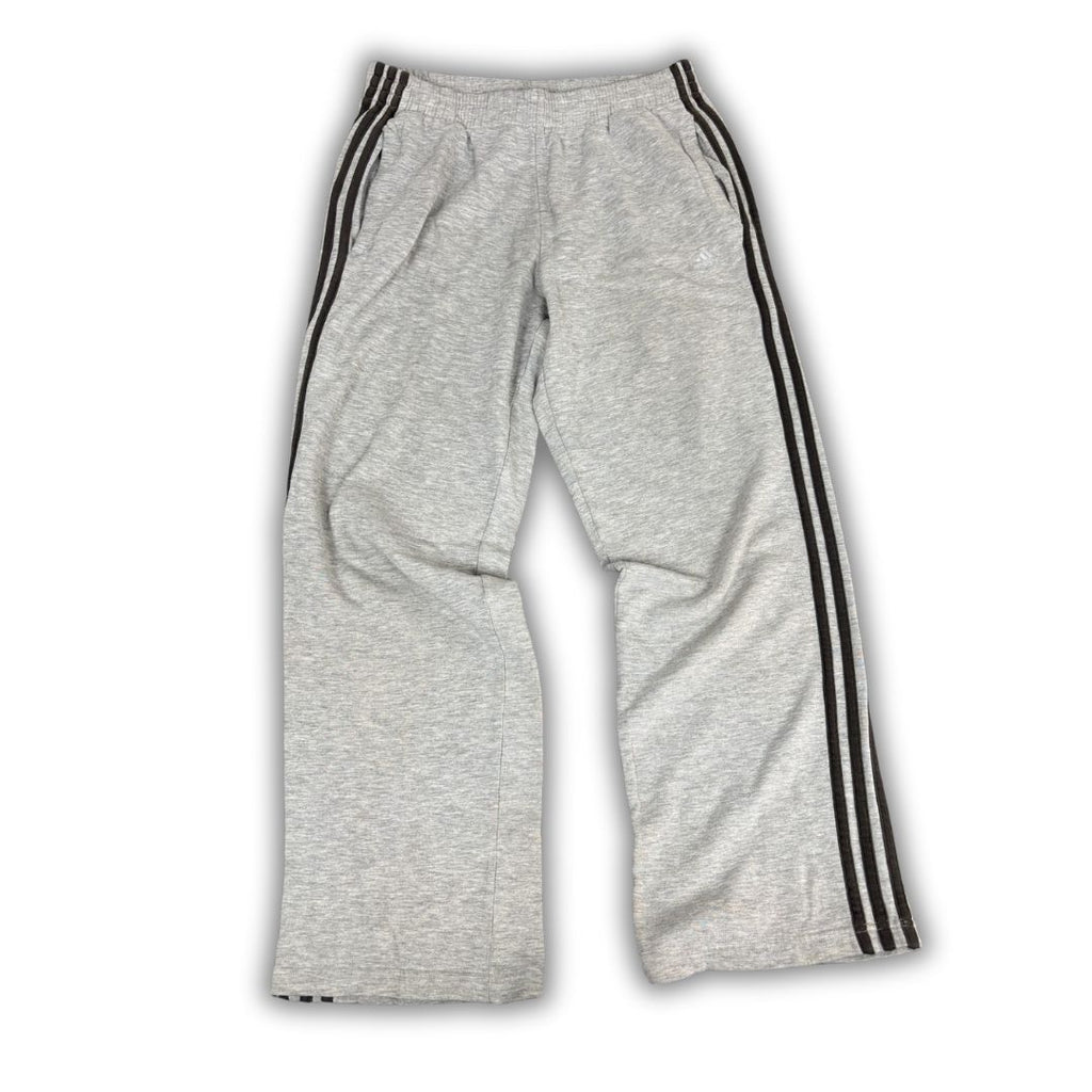 Classic Adidas Track Pants Men's M Grey Black 3 stripe Sweatpants Wide Leg