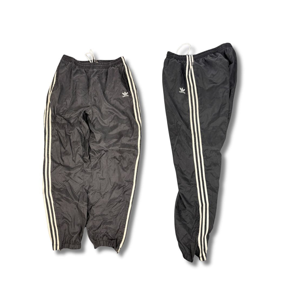 Vintage 90's Adidas Track Pants Men's L black white 3 stripe logo lightweight joggers