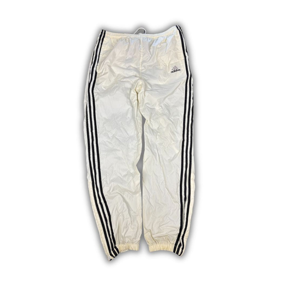 Vintage 90's Adidas Track Pants Men's L White black 3 stripe logo lightweight joggers
