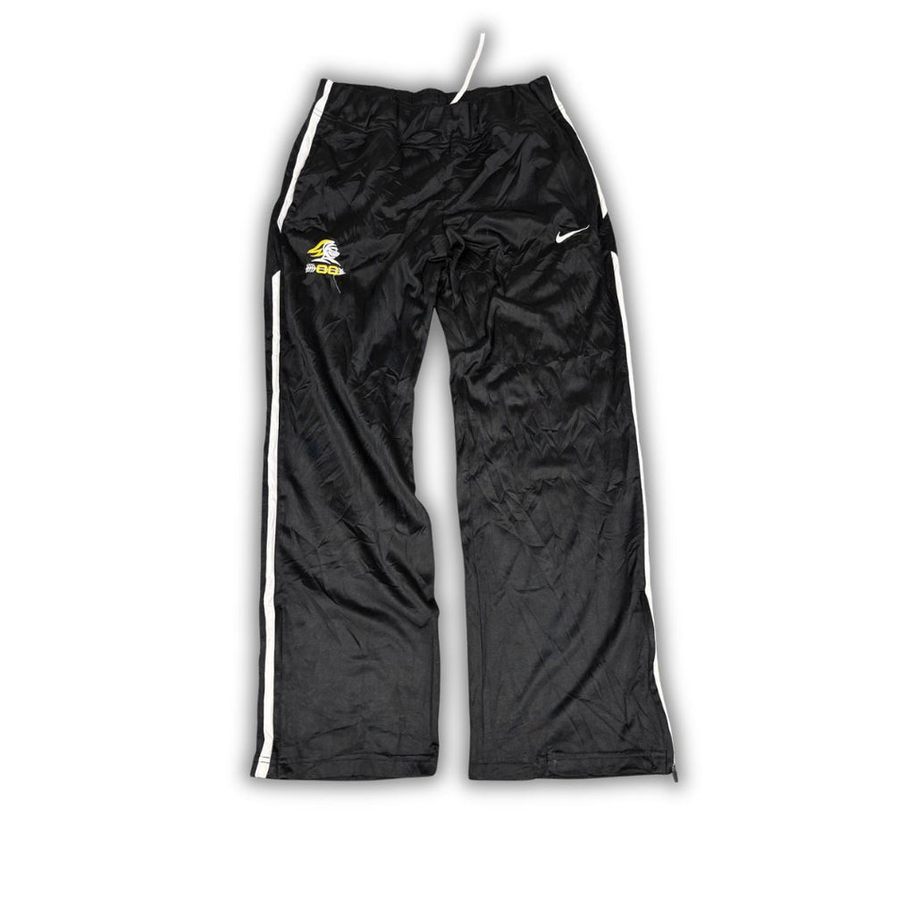 Nike Track Pants Men's M Black White Panel Swoosh Joggers Straight Leg