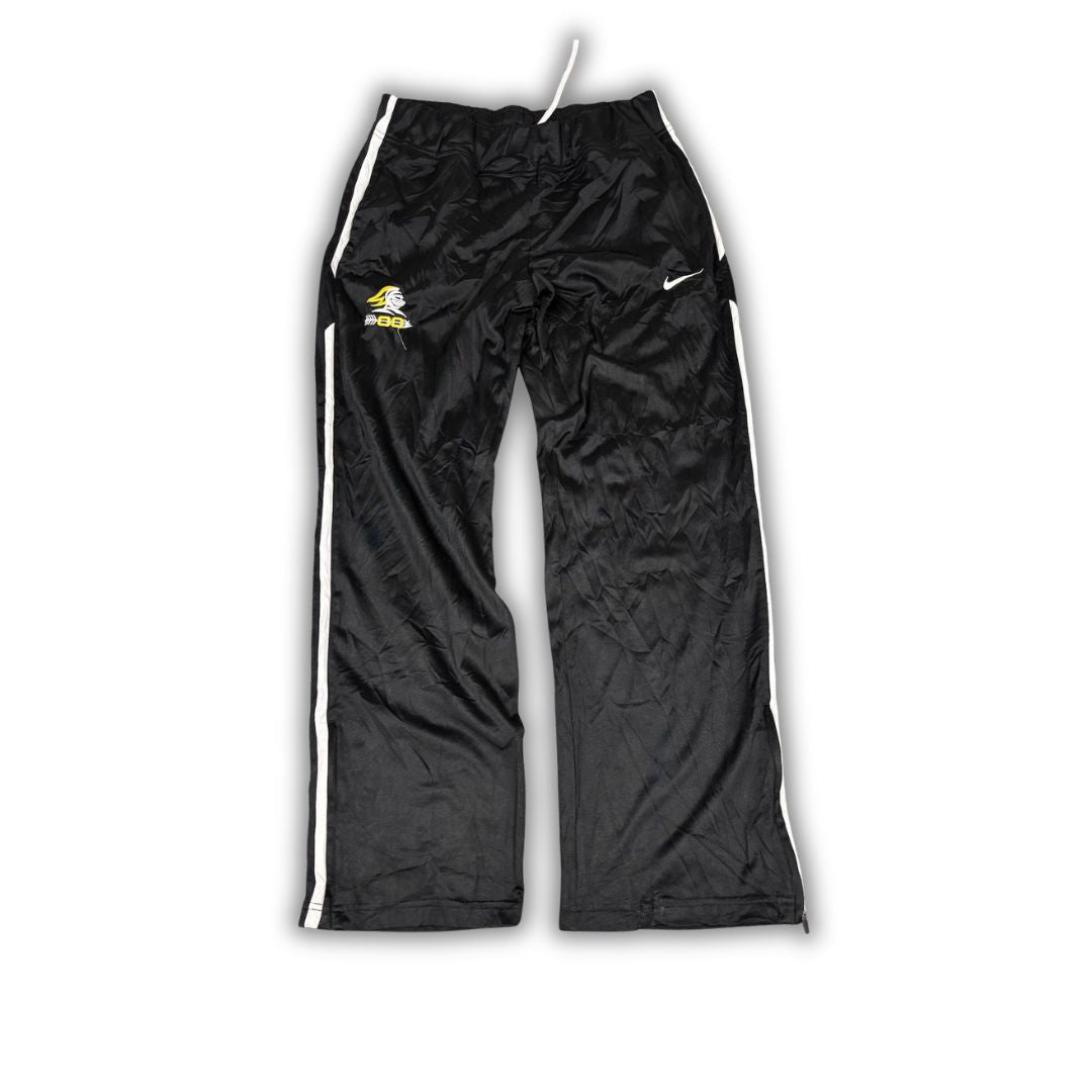 Nike Track Pants Men's M Black White Panel Swoosh Joggers Straight Leg