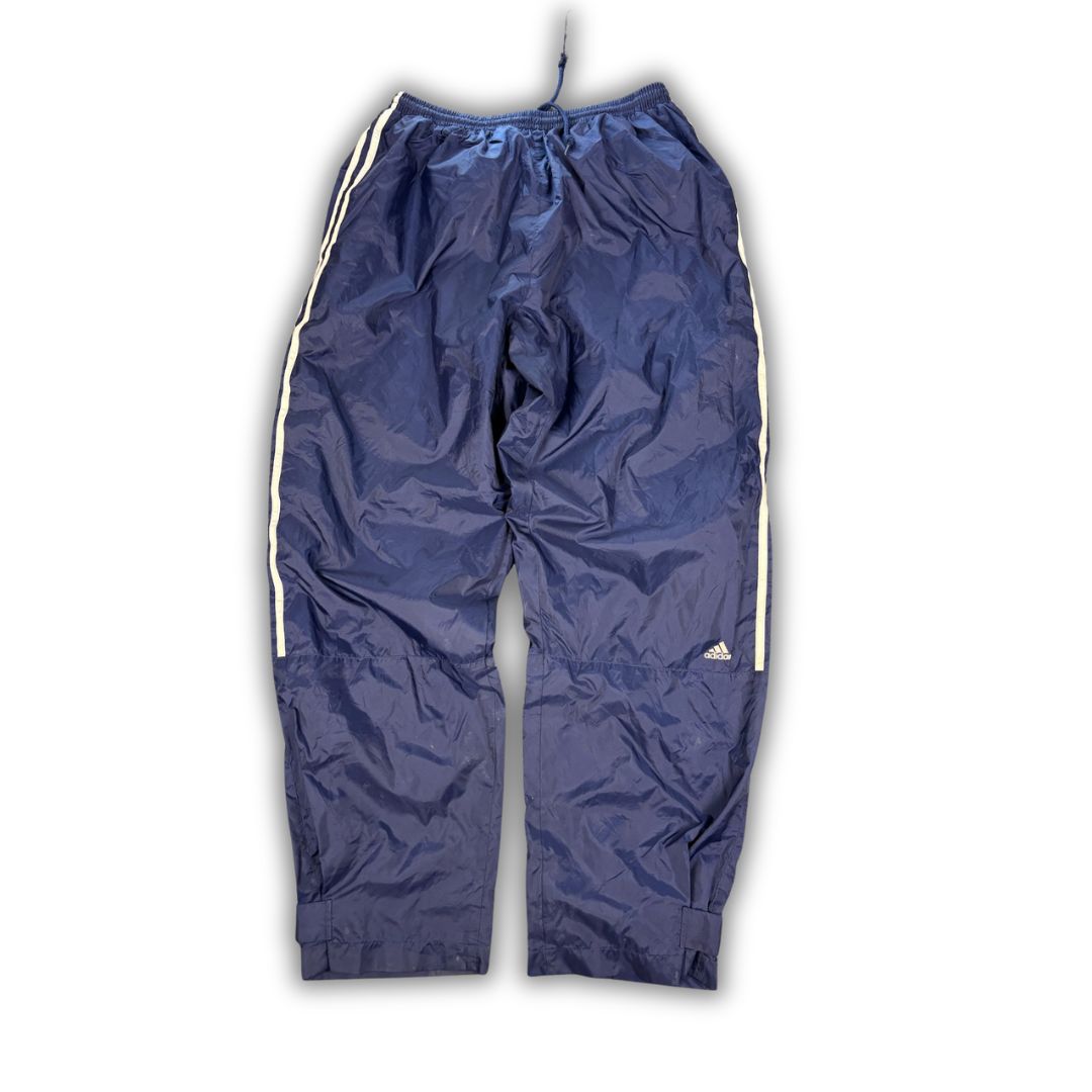 Vintage 90's Addidas Track Pants Men's XL Navy blue white 3 stripe logo baggy joggers