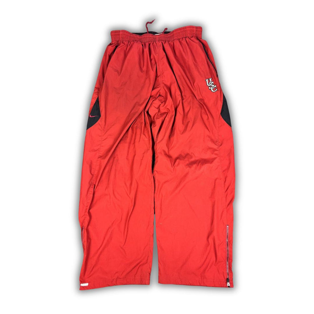 Vintage Y2K Nike Track Pants Men's M Red black swoosh USC baggy joggers Wide Leg