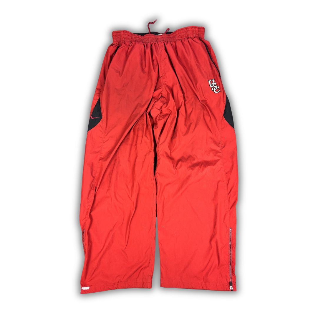 Vintage Y2K Nike Track Pants Men's M Red black swoosh USC baggy joggers Wide Leg