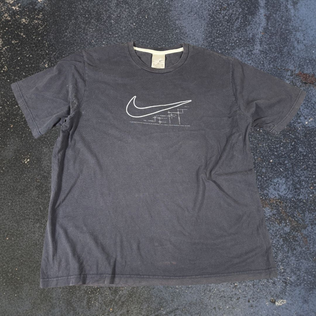 Vintage Y2K Nike T-Shirt Men’s XL Navy Blue Swoosh Logo Trademark Graphic