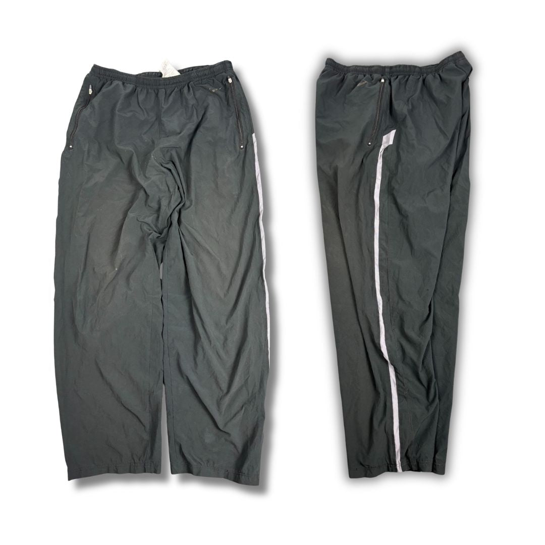 Vintage Y2K Nike FITDRY Track Pants Mens L Black Grey Panels Baggy Gym Joggers
