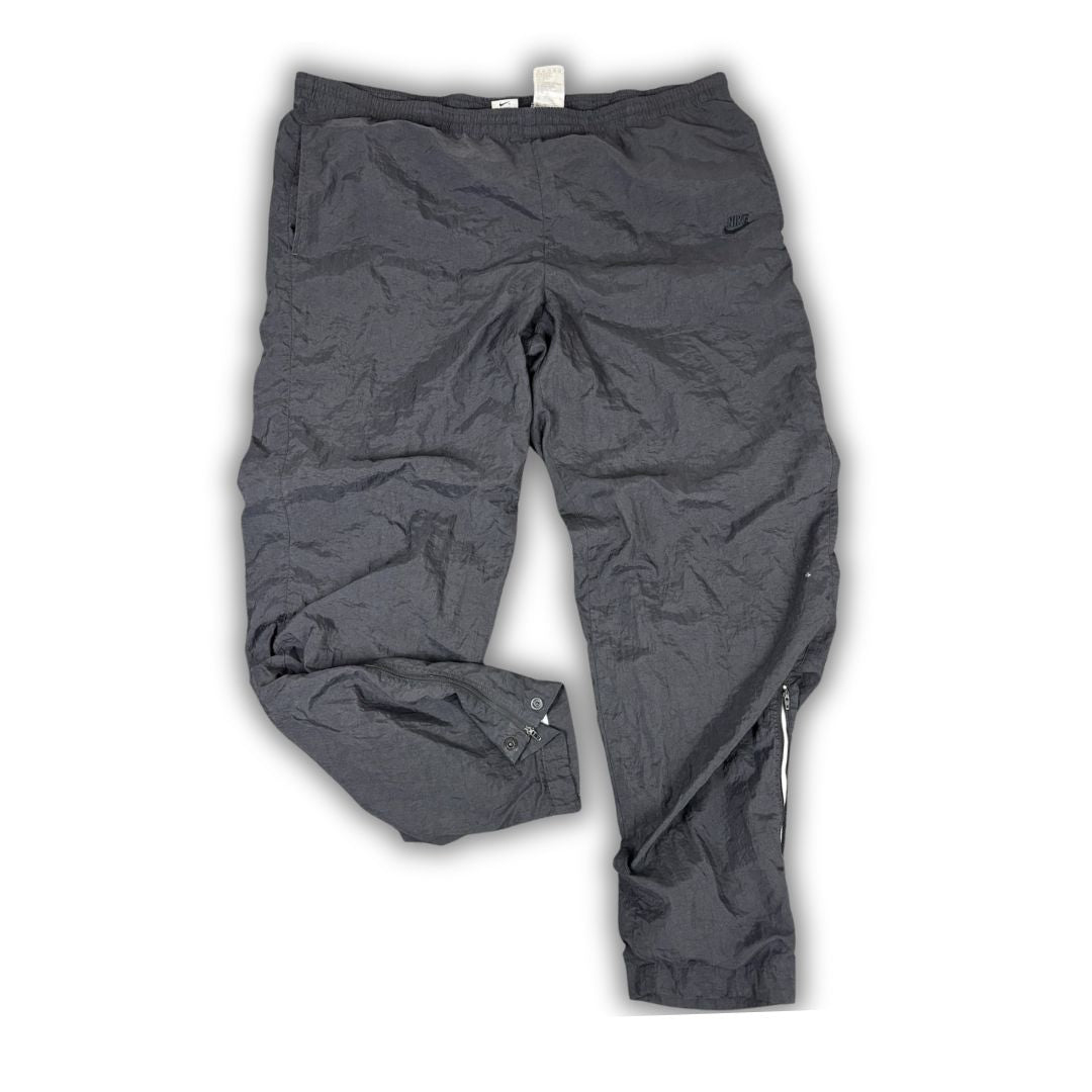 Vintage 90's Nike Track Pants Men's XXL Black Swoosh Parachute Joggers Straight Leg