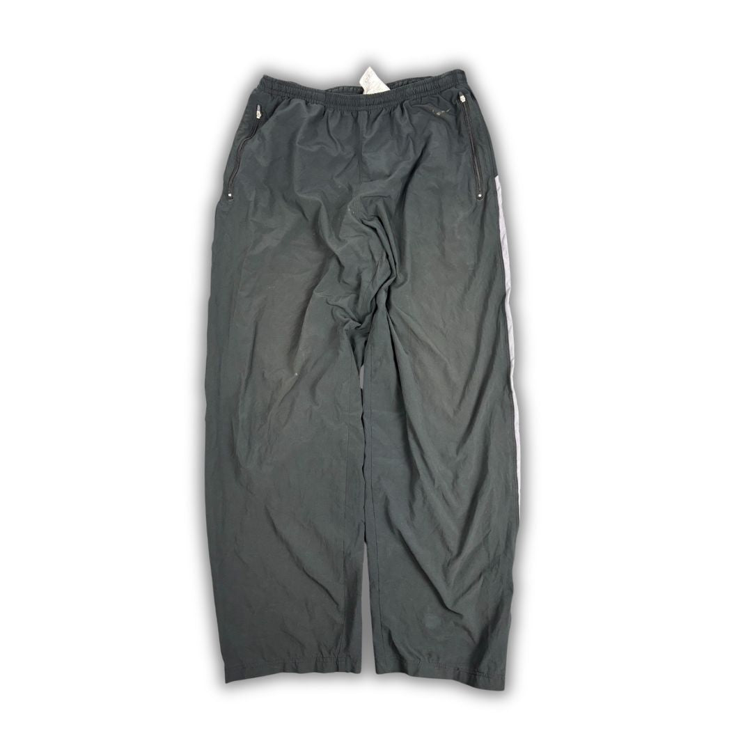 Vintage Y2K Nike FITDRY Track Pants Mens L Black Grey Panels Baggy Gym Joggers