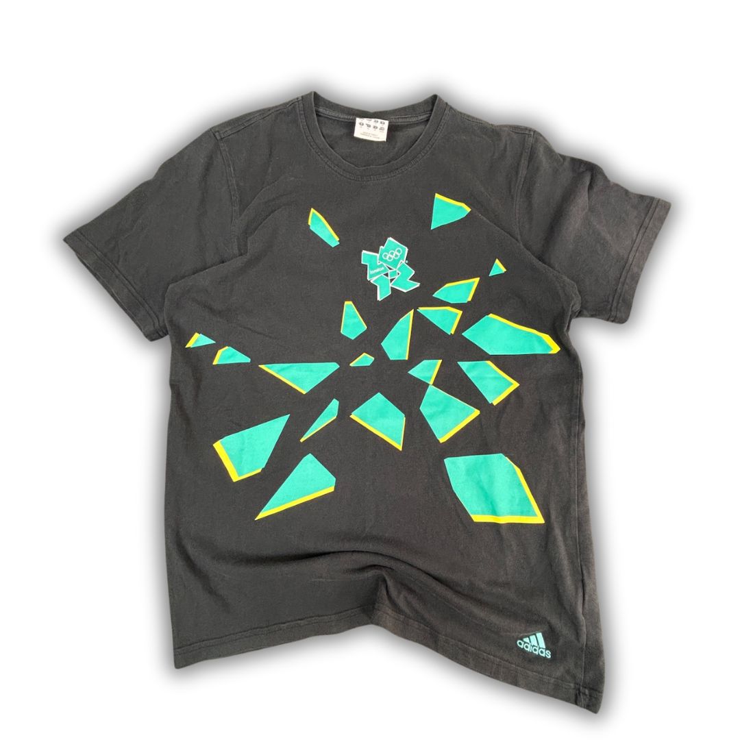 Vintage Y2K Adidas T-shirt Men's M Black London Olympics 2012 GRaphic Tee Crew Neck