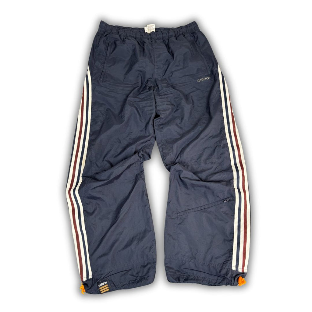 Vintage Y2K Adidas Track Pants Men's M Navy Cargo 3 Stripe Bungee Ankle Baggy Jogger