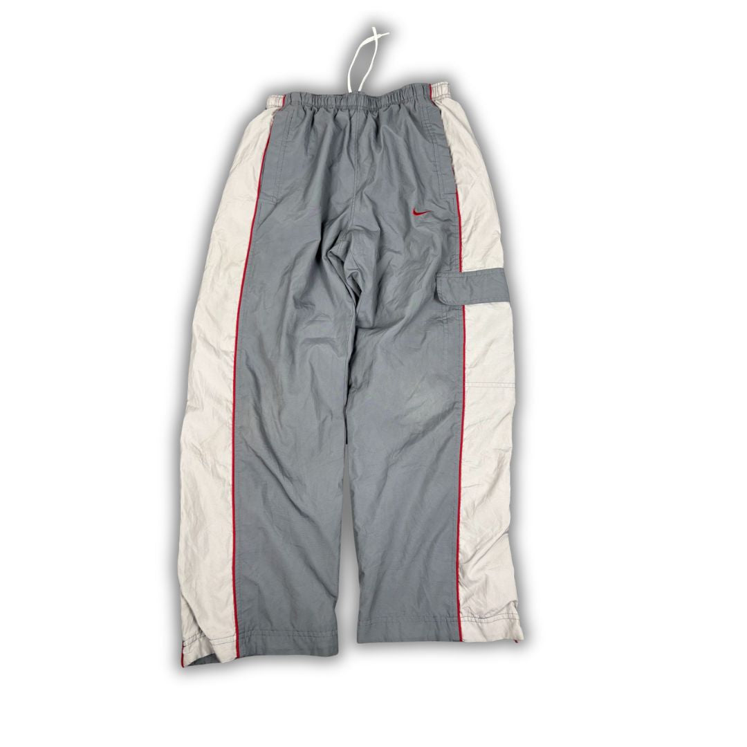 Vintage Y2K Nike 3/4 Cargo Track Pants Women's XS Grey Red Piping Swoosh Joggers