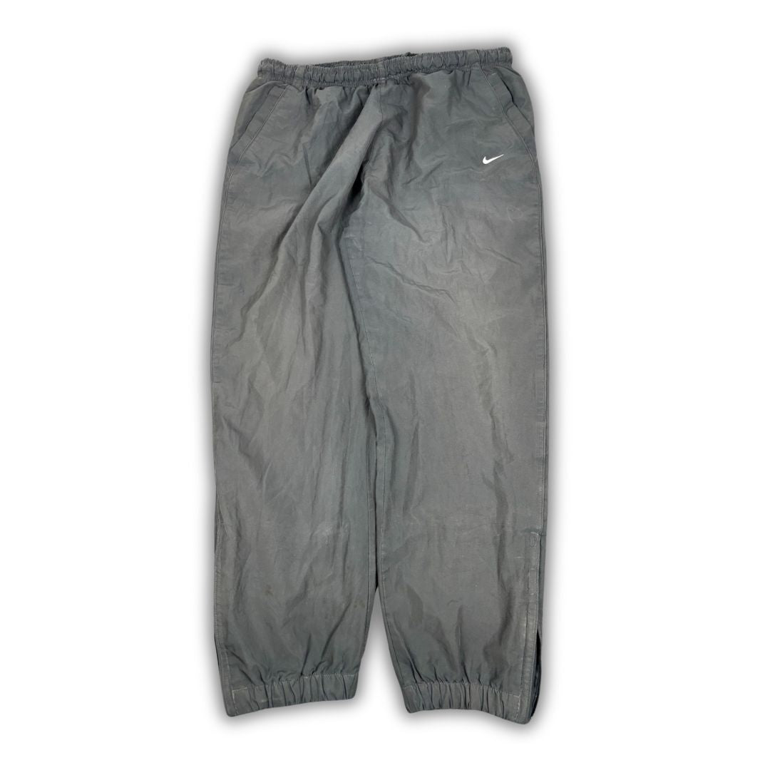 Classic Y2K Nike Track Pants Men's XL grey white swoosh baggy joggers Wide Leg