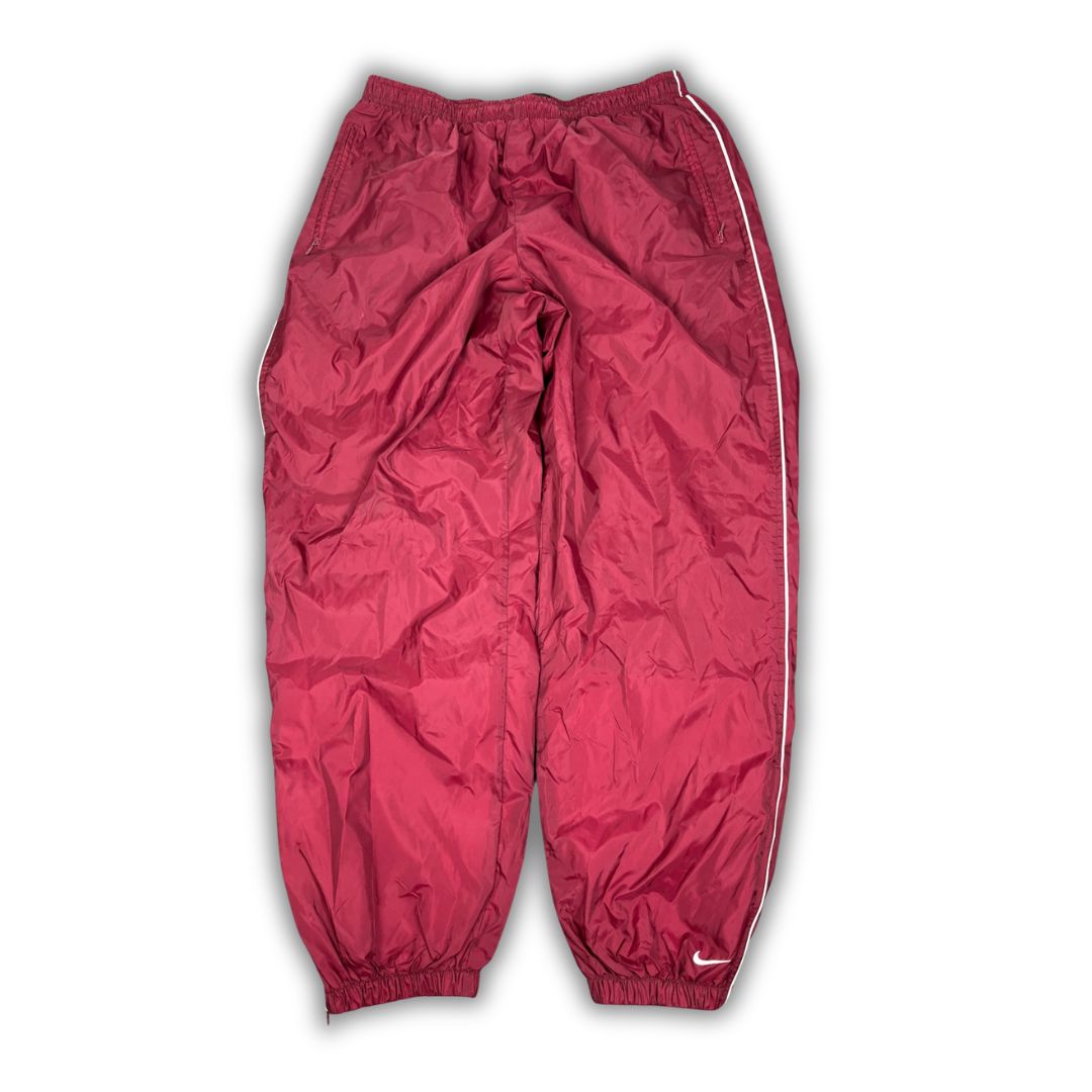 Vintage Y2K Nike Track Pants Men's XXL Red White Piping Ankle Swoosh Baggy Joggers