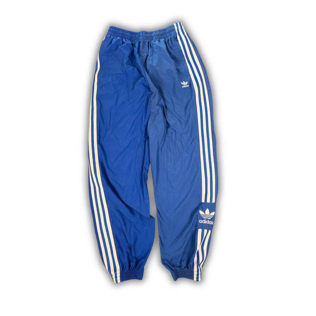 Classic Adidas Track Pants Women's XS Blue white 3 stripe flower logo cuffed joggers Tapered