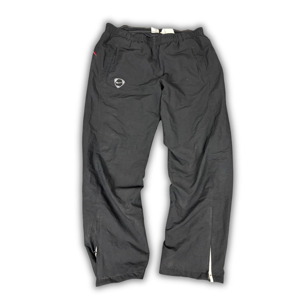 Vintage Y2K Nike Football Track Pants Men's M Black Red White Joggers Wide Leg