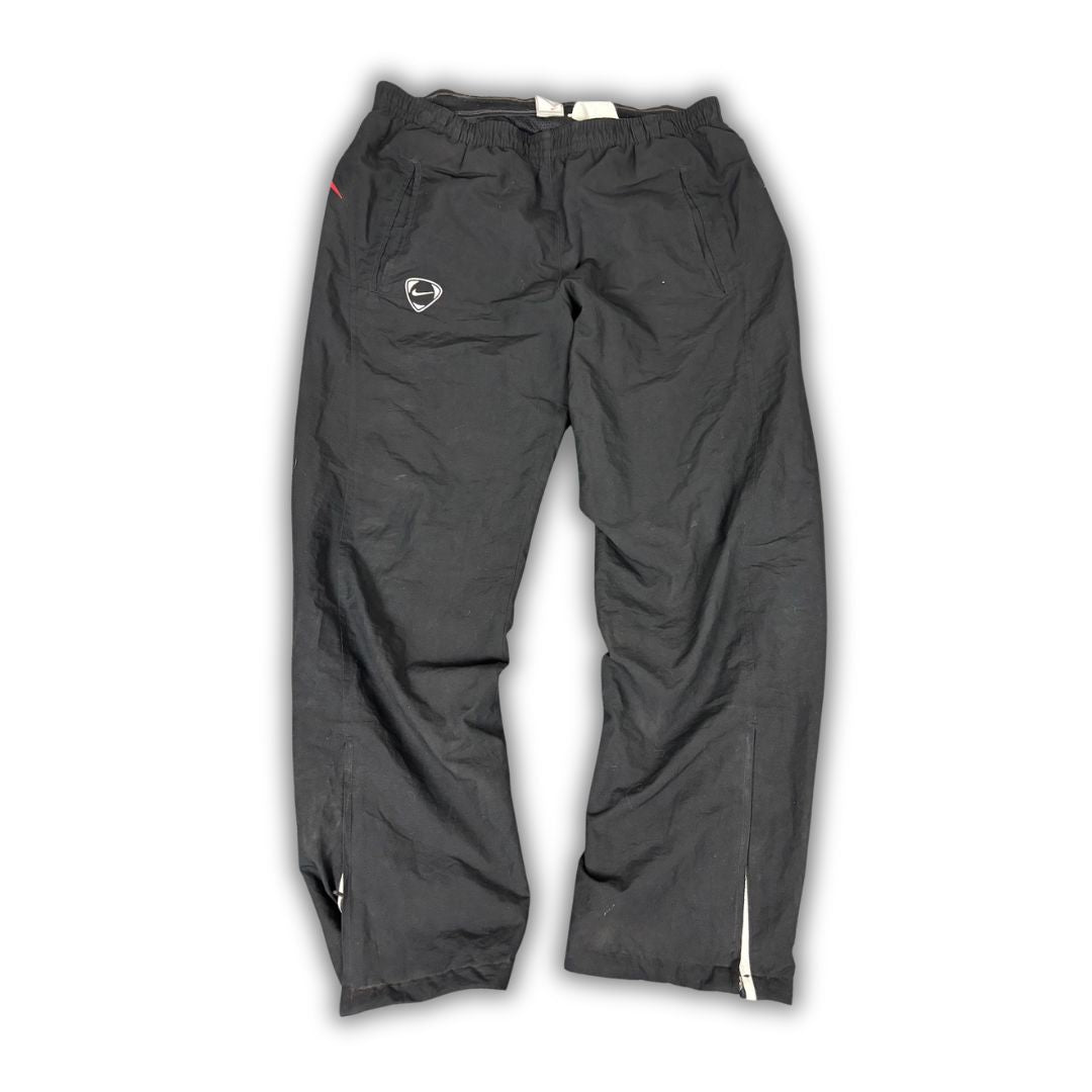 Vintage Y2K Nike Football Track Pants Men's M Black Red White Joggers Wide Leg