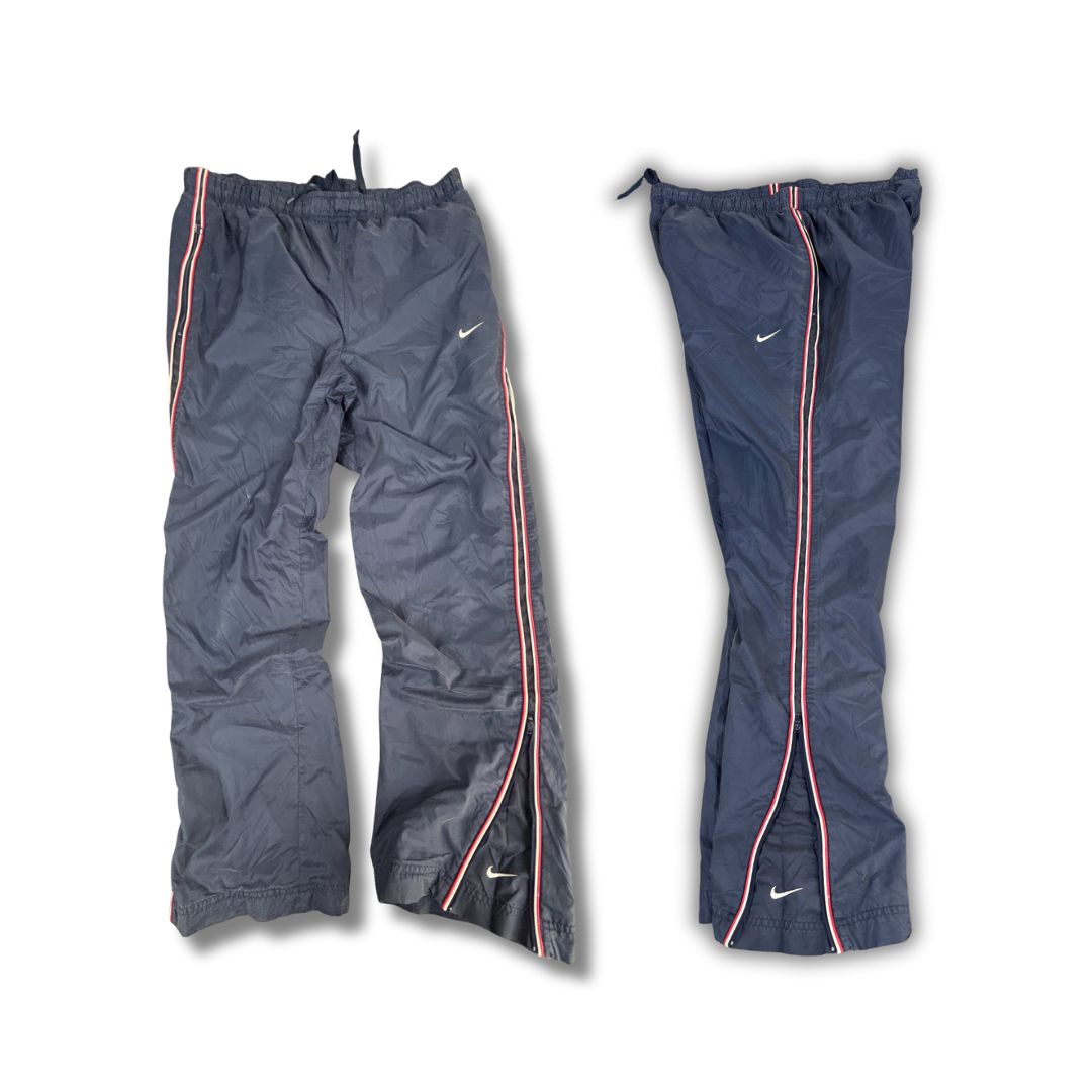 Vintage Y2K Nike Track Pants Men's L Navy Red White Piping Ankle Swoosh Joggers