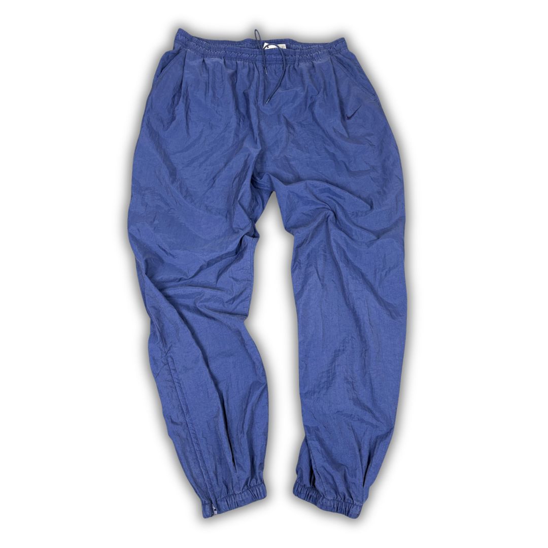 Vintage 90's Nike Track Pants Men's XL Navy Swoosh Parachute Joggers Tapered