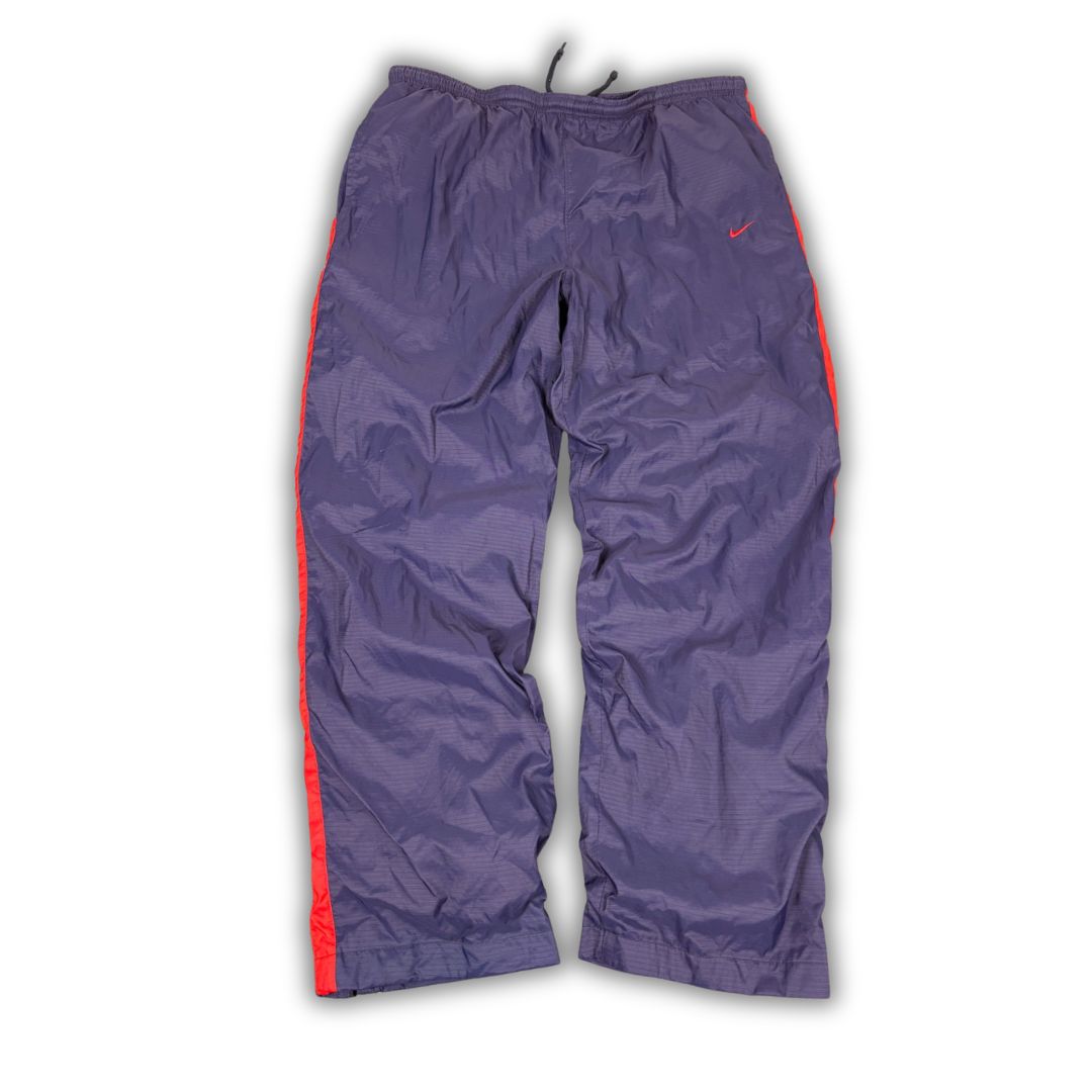 Vintage Y2K Nike Track Pants Men's M Navy Red Panel Swoosh Wide Leg