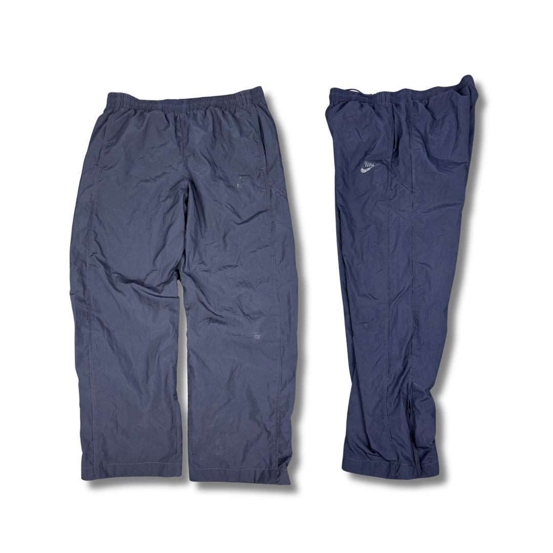 Vintage Y2K Nike Track Pants Men's L Navy Blue side detail super baggy Wide Leg