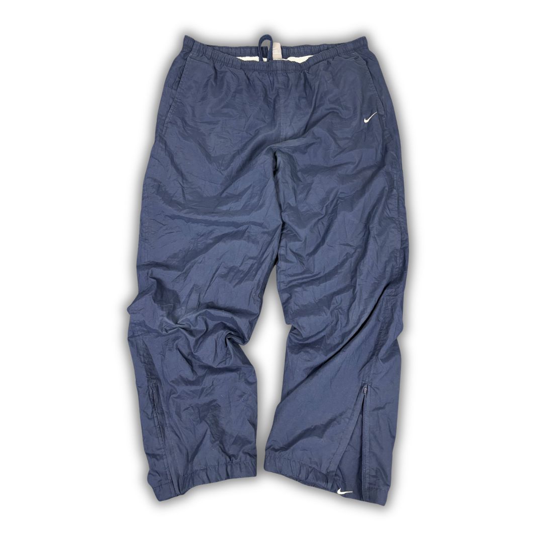 Vintage Y2K Nike Track Pants Men's XXL Navy White Ankle Swoosh Cargo Pocket Joggers Wide Leg