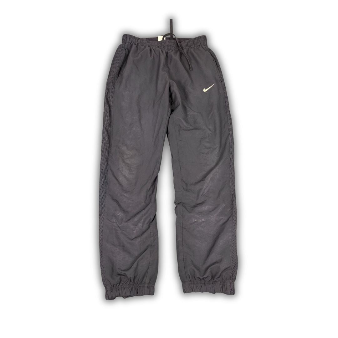 Classic Nike Track Pants Men's M Navy White Swoosh Mesh Panels Joggers Straight Leg