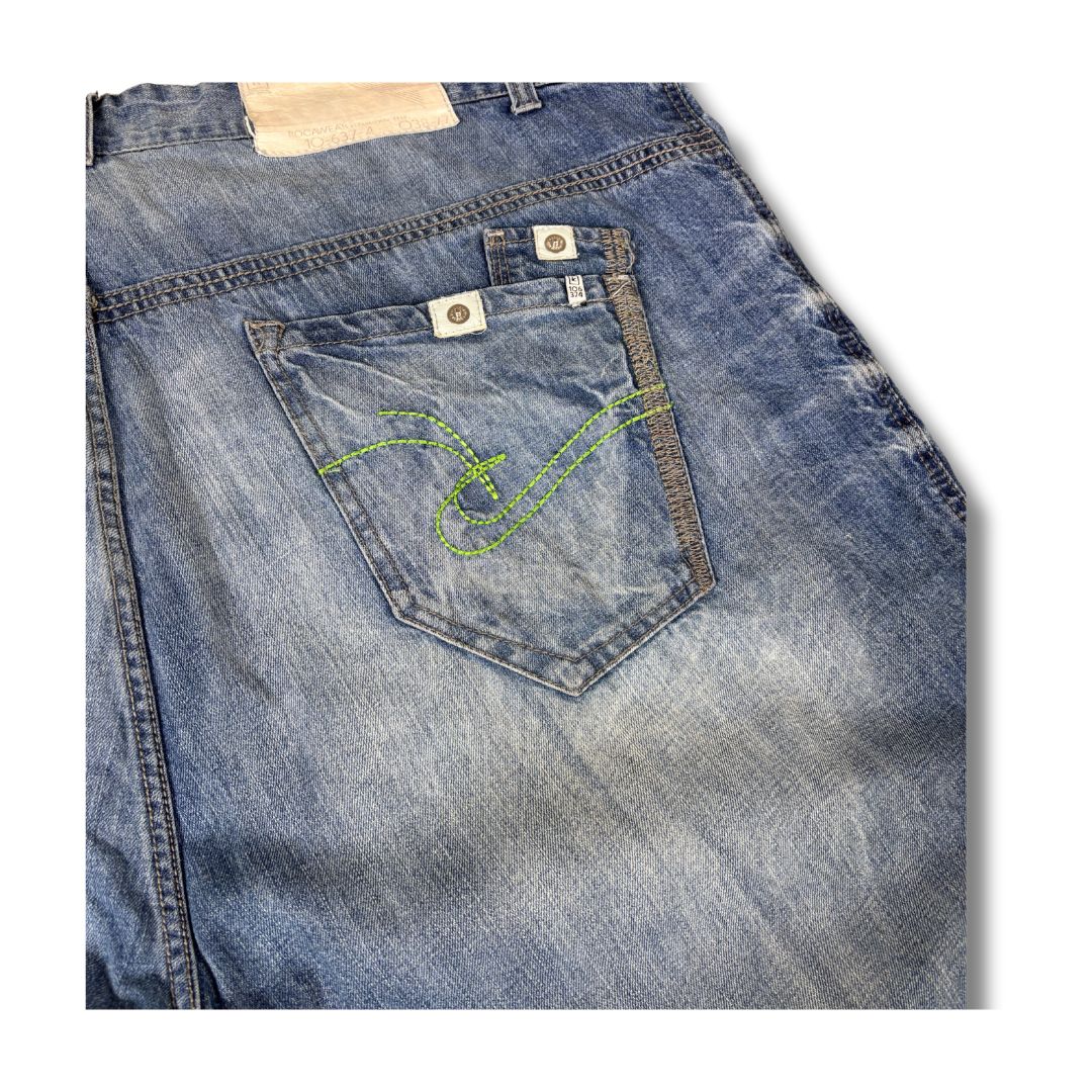 Vintage Y2K Rocawear Denim Shorts Size 48 Blue Light Wash Baggy Oversized Hip Hop