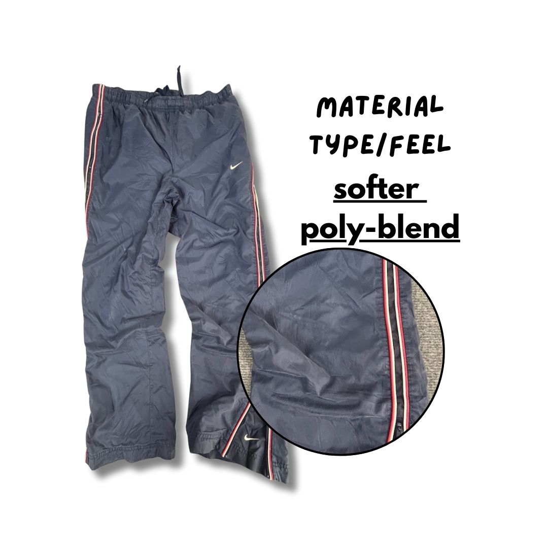 Vintage Y2K Nike Track Pants Men's L Navy Red White Piping Ankle Swoosh Joggers