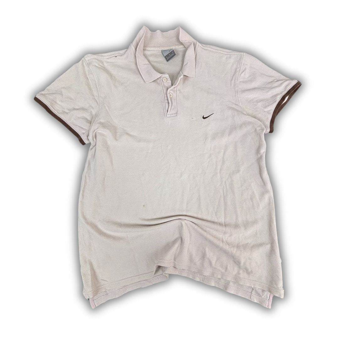 Vintage Y2K Nike Polo Men's XL Purple Brown Swoosh Trim Shirt Top Collared