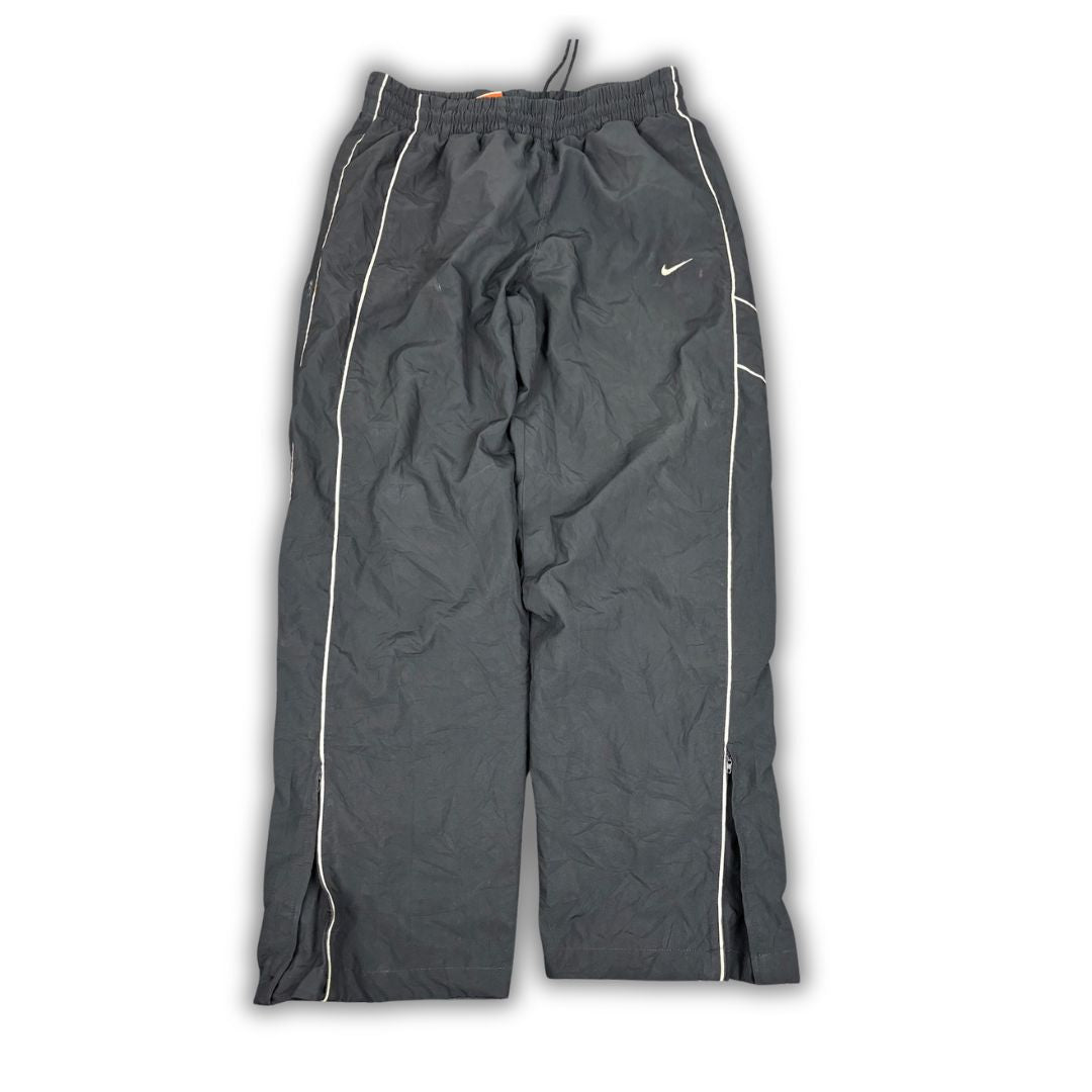 Vintage Y2K Nike Track Pants Men's L Black White Double Piping Swoosh Baggy Joggers