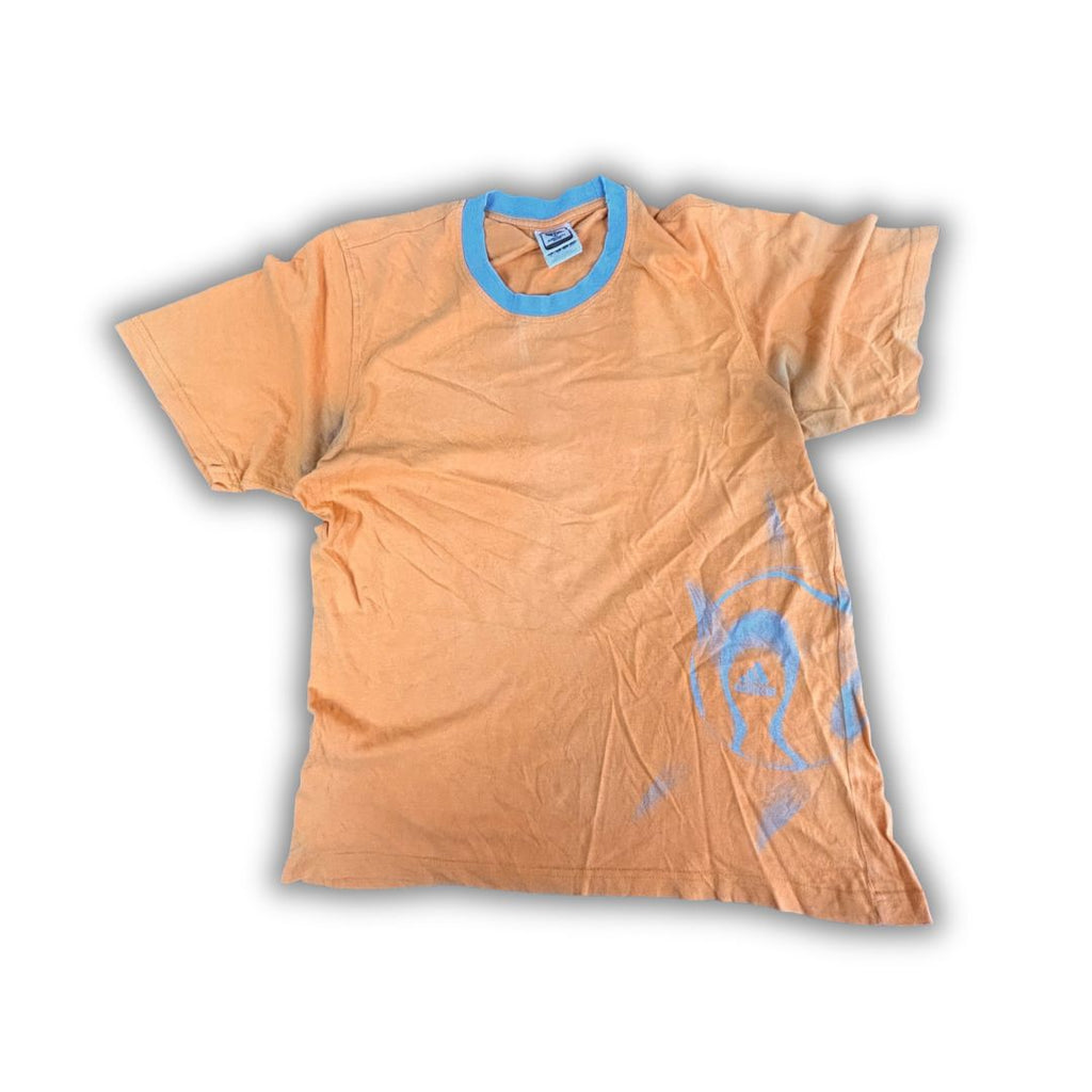 Vintage Y2K Adidas T-shirt Women's M Orange Grey Germany FIFA World Cup Tee Crew Neck