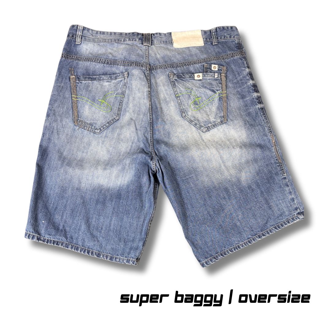 Vintage Y2K Rocawear Denim Shorts Size 48 Blue Light Wash Baggy Oversized Hip Hop