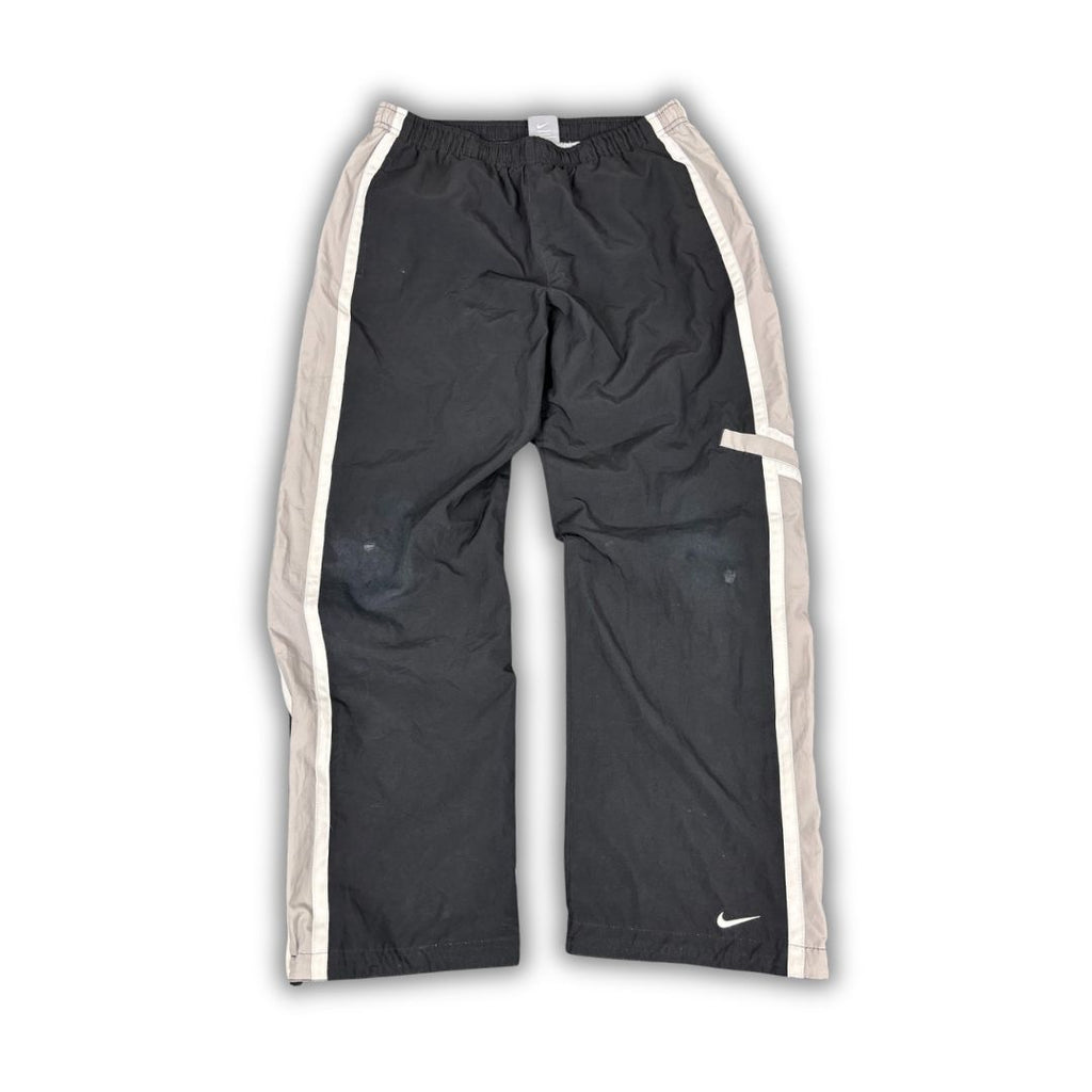 Vintage Y2K Nike Cargo Track Pants Women's S Black Grey White Panel Joggers
